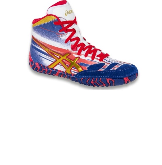 Продам борцовки ASICS Aggressor 2 Limited Edition Lightning Strike Blue/Gold/Red J508Y.6094. Оригинал